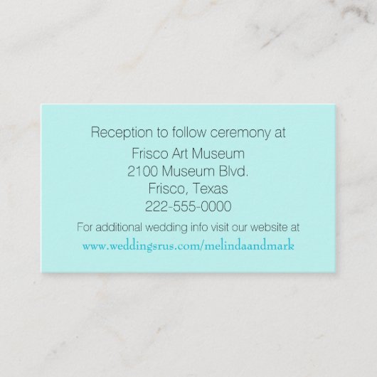 D'accompagnement Carte de boîtier Mariage Aquamarine (Devant)