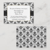 D'accompagnement Carte de boîtier Mariage damassé en noir et blanc (Devant / Derrière)