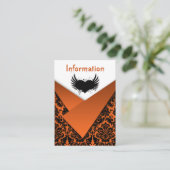 D'accompagnement Carte de boîtier Mariage damassé orange noire (Debout devant)