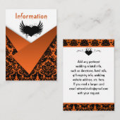 D'accompagnement Carte de boîtier Mariage damassé orange noire (Devant / Derrière)