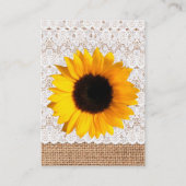 D'accompagnement Carte de boîtier Mariage de Burlap et Sunflower ru (Dos)