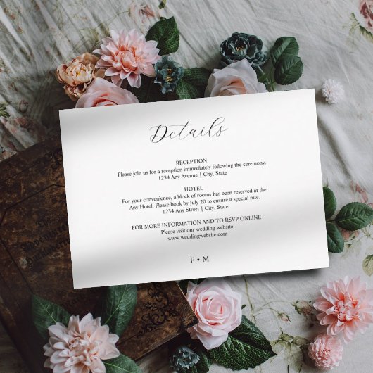 D'accompagnement Carte de boîtier mariage de calligraphie simple et