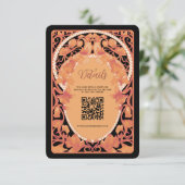 D'accompagnement Carte de boîtier Mariage de code QR Art Nouveau (Debout devant)