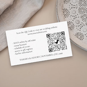 D'accompagnement Carte de boîtier Mariage de code QR RSVP en ligne