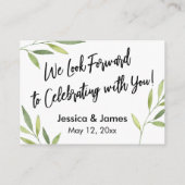 D'accompagnement Carte de boîtier Mariage de remplissage vert en li (Dos)