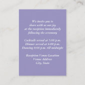 D'accompagnement Carte de boîtier Mariage de tableau noir pourpre (Dos)