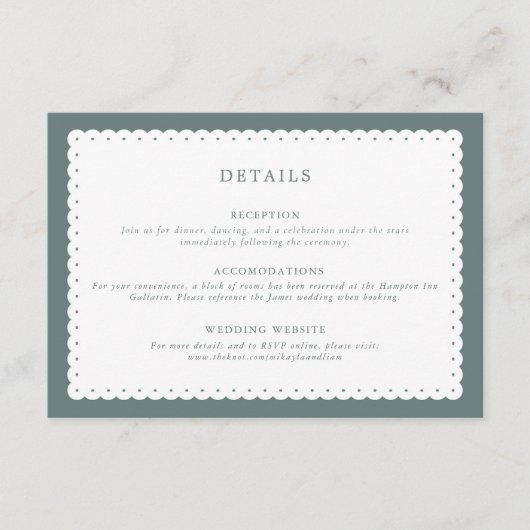 D'accompagnement Carte de boîtier Mariage Edge à pente classique (Devant)