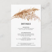 D'accompagnement Carte de boîtier Mariage en laiton Rustique Pampas (Devant)