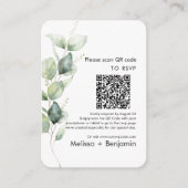 D'accompagnement Carte de boîtier Mariage Eucalyptus QR Code RSVP (Devant)