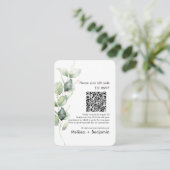 D'accompagnement Carte de boîtier Mariage Eucalyptus QR Code RSVP (Debout devant)