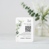 D'accompagnement Carte de boîtier Mariage Eucalyptus QR Code RSVP (Debout devant)