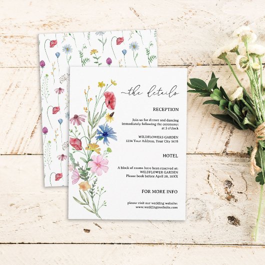 D'accompagnement Carte de boîtier Mariage fleur sauvage