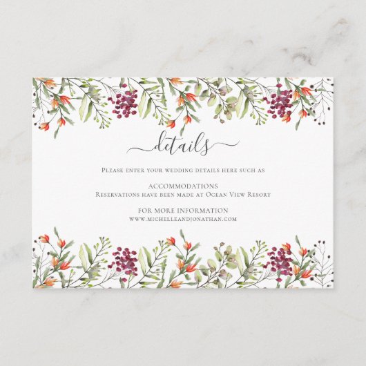 D'accompagnement Carte de boîtier Mariage fleur sauvage Meadow (Devant)