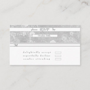 D'accompagnement Carte de boîtier Mariage floral argenté RSVP