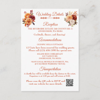 D'accompagnement Carte de boîtier Mariage Floral Automne