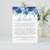 D'accompagnement Carte de boîtier Mariage floral bleu marine (Debout devant)