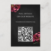 D'accompagnement Carte de boîtier Mariage gothique floral Lily fonc (Dos)
