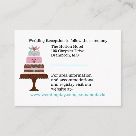 D'accompagnement Carte de boîtier Mariage mariage Cake (Devant)