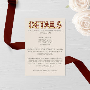 D'accompagnement Carte de boîtier Mariage Marquee Lights