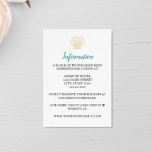 D'accompagnement Carte de boîtier Mariage minimaliste Seashell