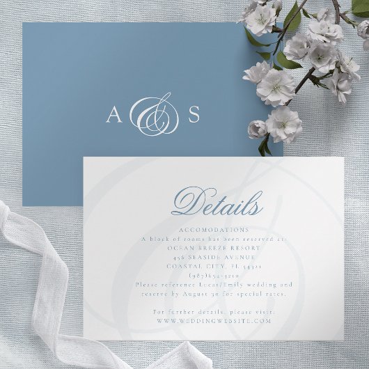 D'accompagnement Carte de boîtier Mariage officiel bleu Dusty