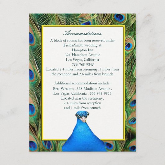 D'accompagnement Carte de boîtier Mariage Peacock (Devant)