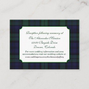 D'accompagnement Carte de boîtier Mariage Plaid Classic Black Watch