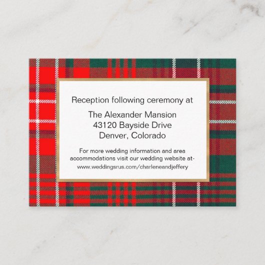 D'accompagnement Carte de boîtier Mariage plaid moderne Wilson Tart (Devant)