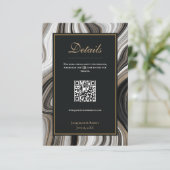 D'accompagnement Carte de boîtier Mariage QR Code en marbre noir et (Debout devant)