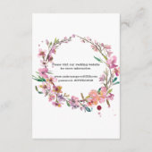 D'accompagnement Carte de boîtier Mariage rose en fleurs de cerisie (Dos)