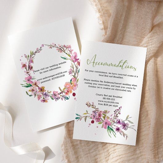 D'accompagnement Carte de boîtier Mariage rose en fleurs de cerisie