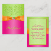 D'accompagnement Carte de boîtier Mariage rose, orange, citron vert (Devant / Derrière)