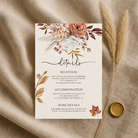 D'accompagnement Carte de boîtier Mariage Rustique Automne