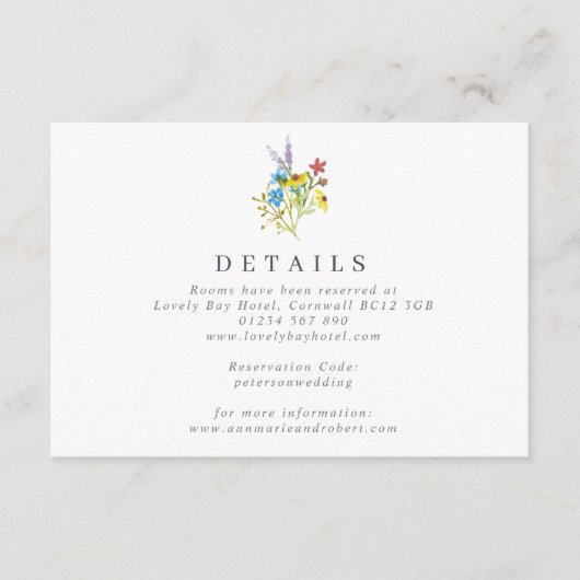 D'accompagnement Carte de boîtier Mariage Rustique Fleur sauvage (Devant)