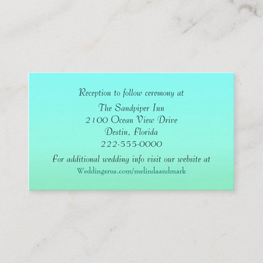 D'accompagnement Carte de boîtier Mariage vert Aquamarine et Mint (Devant)