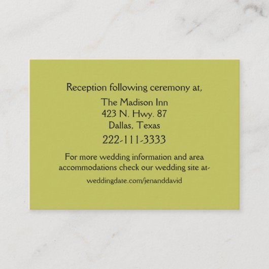 D'accompagnement Carte de boîtier Mariage vert chic en mousse (Devant)