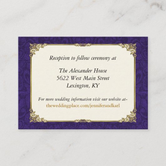 D'accompagnement Carte de boîtier Mariage Vintage et violet (Devant)