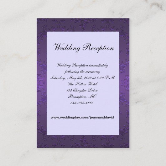 D'accompagnement Carte de boîtier Mariage violet (Devant)