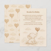 D'accompagnement Carte de boîtier pour Baby shower éléphant doux (Devant / Derrière)