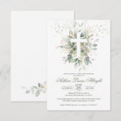 D'accompagnement Carte de boîtier pour bébé Baptême de croix de feu (Devant / Derrière)