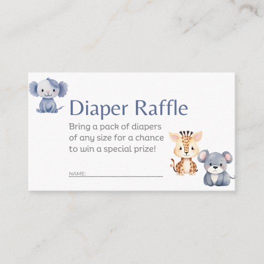 D'accompagnement Carte de boîtier pour bébé Raffle de couches (Devant)