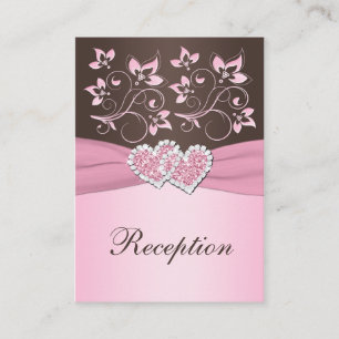 D'accompagnement Carte de boîtier pour coeur rose, Brown floral