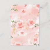 D'accompagnement Carte de boîtier pour fille rose et or (Dos)