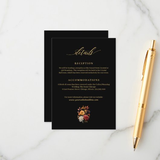 D'accompagnement Carte de boîtier pour Mariage de fleurs de Terraco (Devant/Arrière en situation)