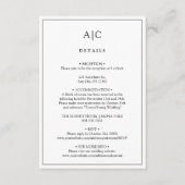 D'accompagnement Carte de boîtier pour Mariage Monogramme blanc (Devant)