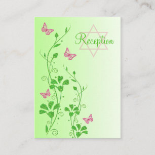 D'accompagnement Carte de boîtier pour papillons floraux roses et v