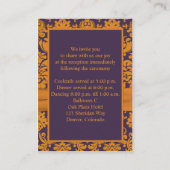 D'accompagnement Carte de boîtier pourpre et orange Damas (Dos)