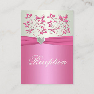 D'accompagnement Carte de boîtier rose floral et vert pâle