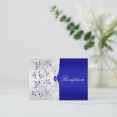 D'accompagnement Carte de boîtier Royal Blue et Silver Floral (Debout devant)