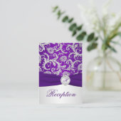 D'accompagnement Carte de boîtier Royal Purple et Argent Damask (Debout devant)